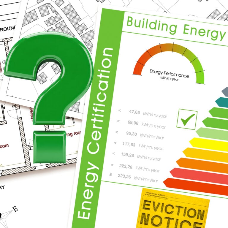 EPC certificate and energy efficiency rating chart highlighting questions around Section 21 eviction rules