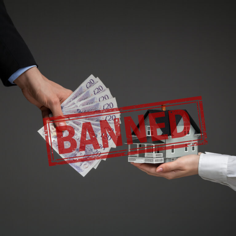 Cash being exchanged for a house to illustrate debates over rent-in-advance rules