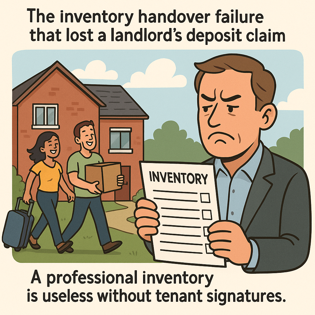 The inventory handover failure that lost a landlord’s deposit claim