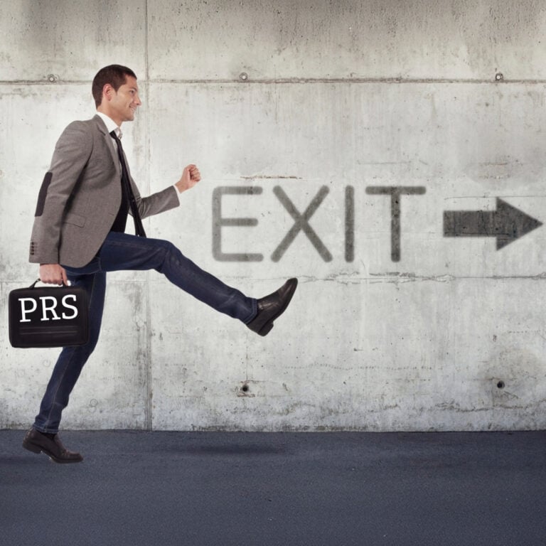 Landlord stepping toward an exit sign, symbolising selling up amid tougher rental regulations