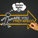 Chalkboard-style illustration asking “Are you prepared?” with Renters’ Rights Act message and forward arrow