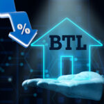 Buy-to-let mortgage rates and pricing graphic with house outline and percentage symbol