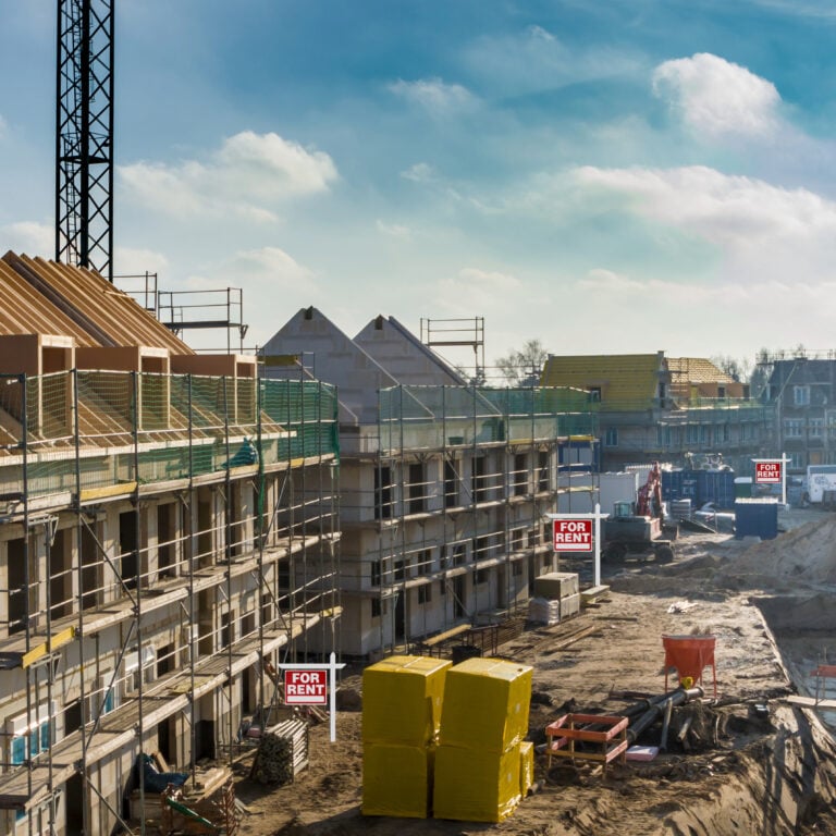 UK build to rent housing development under construction, reflecting rising single family rental investment