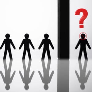 Illustration showing a tenant excluded from a group, representing concerns about discrimination and benefit-based affordability checks