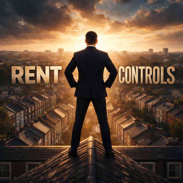 Councillor overlooking Worcester rooftops as rent control debate dominates city housing discussion.