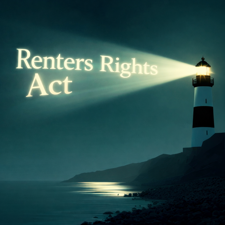 Lighthouse beam highlighting Renters’ Rights Act amid landlord uncertainty