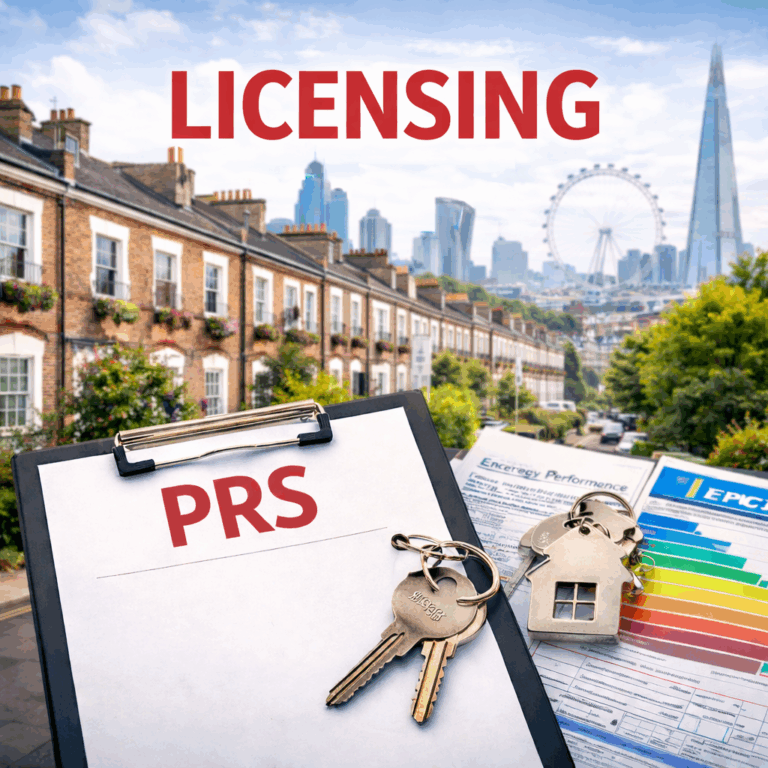 PRS licensing documents and keys representing new private rental licensing rules in Brent