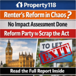 Graphic linking Shelter’s campaigning to Renters’ Rights Act and landlord exit concerns