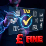 Digital tax compliance interface highlighting a £1,000 fine risk for landlords under Making Tax Digital