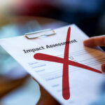 Impact assessment form with red cross symbolising lack of government review on tenancy reforms