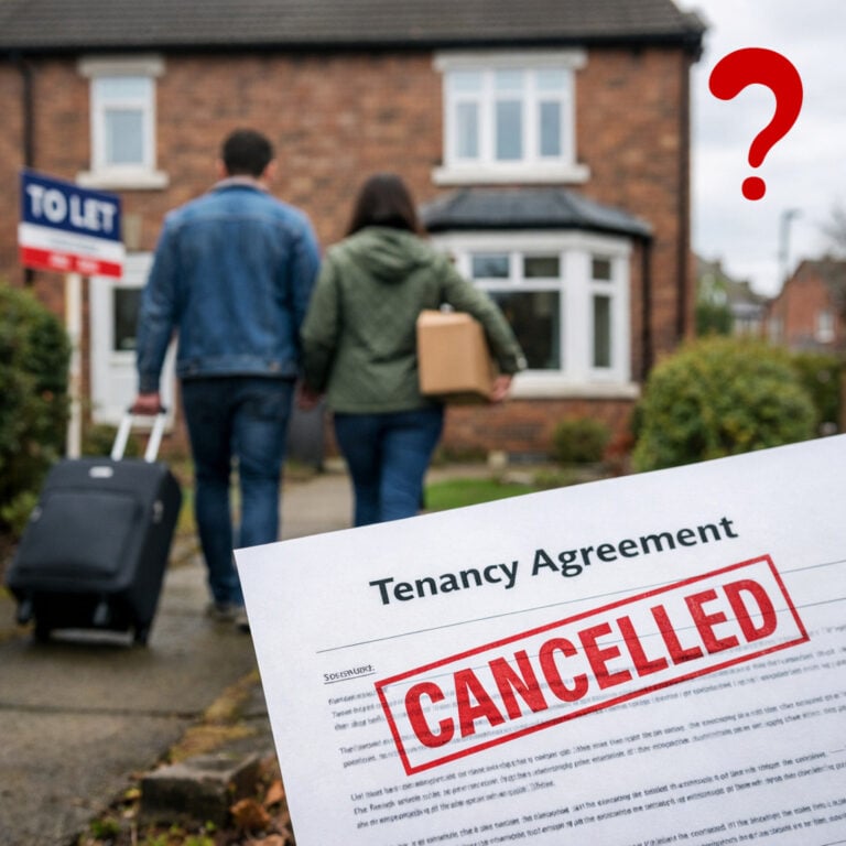People leaving rental property after cancelling joint tenancy before move-in date