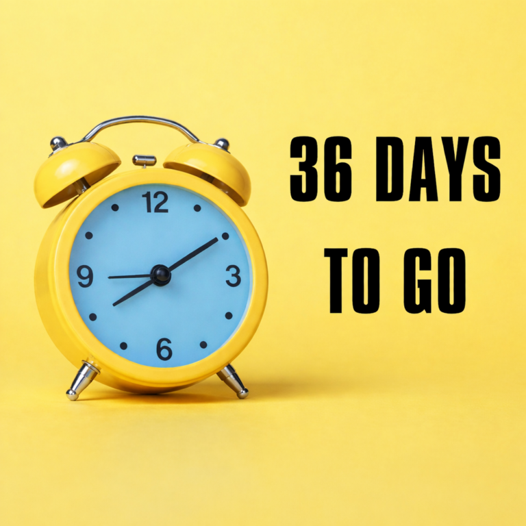 Yellow alarm clock with “36 days to go” text highlighting urgency before Renters’ Rights Act changes