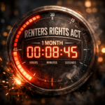 Countdown timer highlighting one month until Renters' Rights Act changes take effect