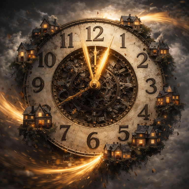 Clock symbolising time pressures in a mature property portfolio as landlords shift focus from finance to time management.