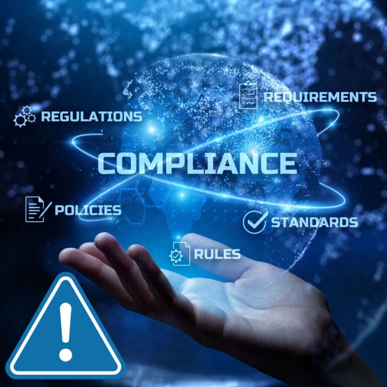 Compliance concept with regulations, policies, and standards icons highlighting Renters' Rights Act responsibilities