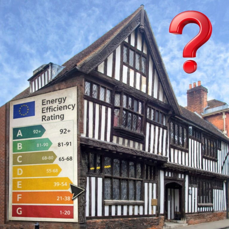 Listed historic house with low EPC rating highlighting challenges of improving energy efficiency