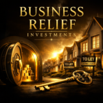 Gold vault with bars and key beside rental homes symbolising property equity and inheritance tax planning