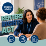 Citizens Advice adviser discussing renters’ rights and eviction support with a tenant