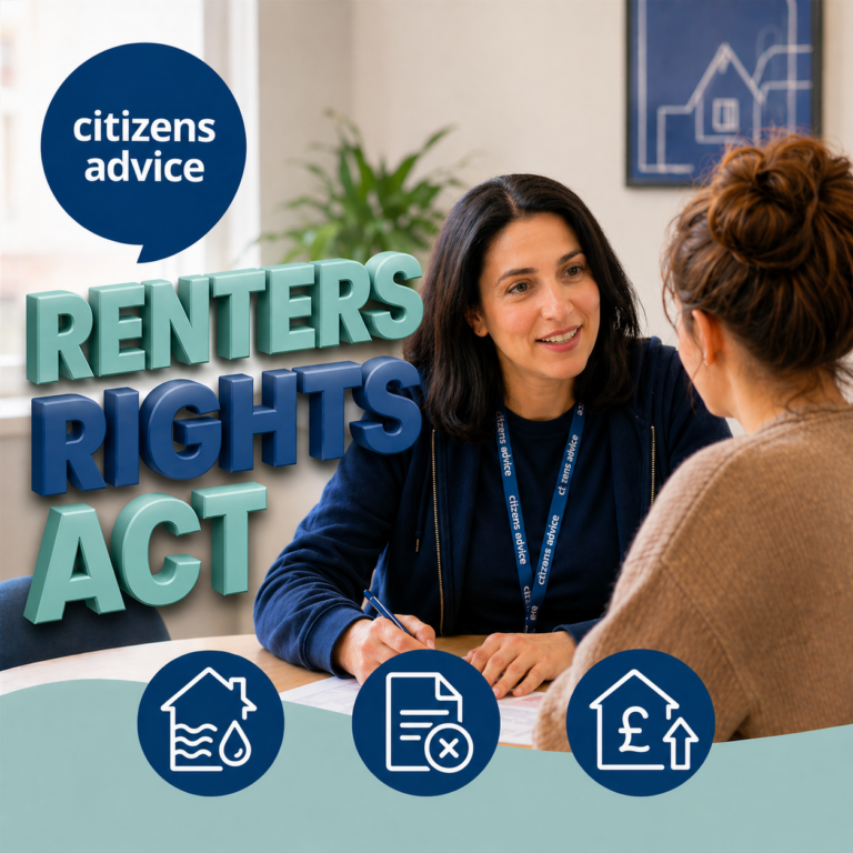 Citizens Advice adviser discussing renters’ rights and eviction support with a tenant