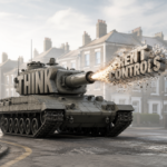 Tank labelled “THINK” firing at “RENT CONTROLS” text to illustrate the debate over housing policy