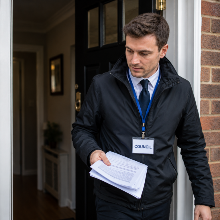 Council officer carrying out a rental property inspection under Renters’ Rights Act powers