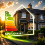 Rental home EPC rating graphic urging landlords to upgrade before the 2030 deadline
