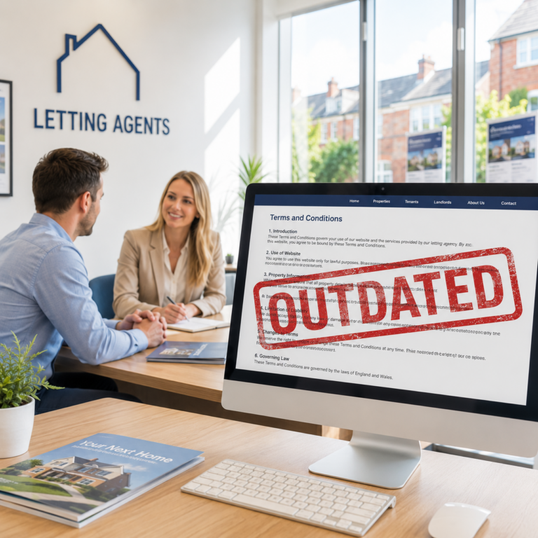 Letting agent reviewing outdated tenancy terms on a computer to comply with the Renters’ Rights Act