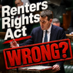 Housing minister speaking in parliament with “Renters Rights Act Wrong?” text highlighting landlord concerns
