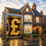 Residential property with a large vault featuring a pound symbol, representing equity tied up in real estate