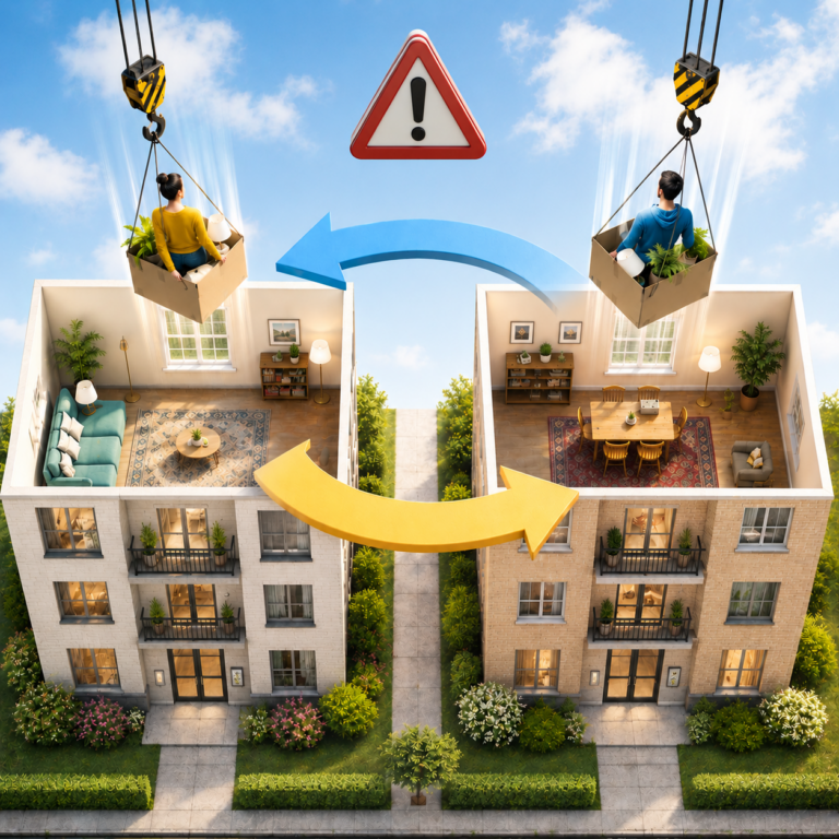 Illustration of tenant swaps in shared rental housing under the Renters’ Rights Act