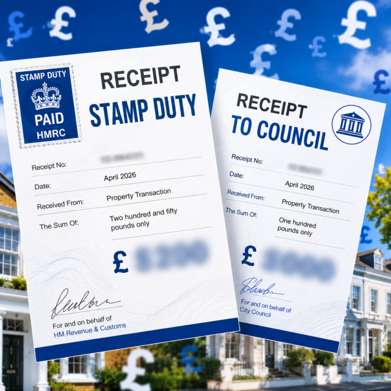 Stamp duty and council tax receipts highlighting higher-rate property transaction revenues in England