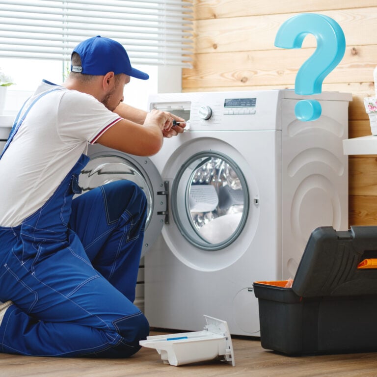 Landlord arranging a washing machine repair in a rental property during a tenancy dispute over appliance responsibilities.