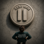 Tenant facing Renters’ Rights Act symbol as rent increase trends change across England and Scotland