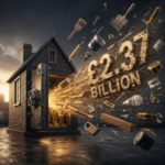 House-shaped safe releasing cash and renovation tools, illustrating landlords refinancing to fund property improvements