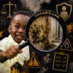 Child holding a magnifying glass highlighting housing hazards linked to Awaab’s Law compliance
