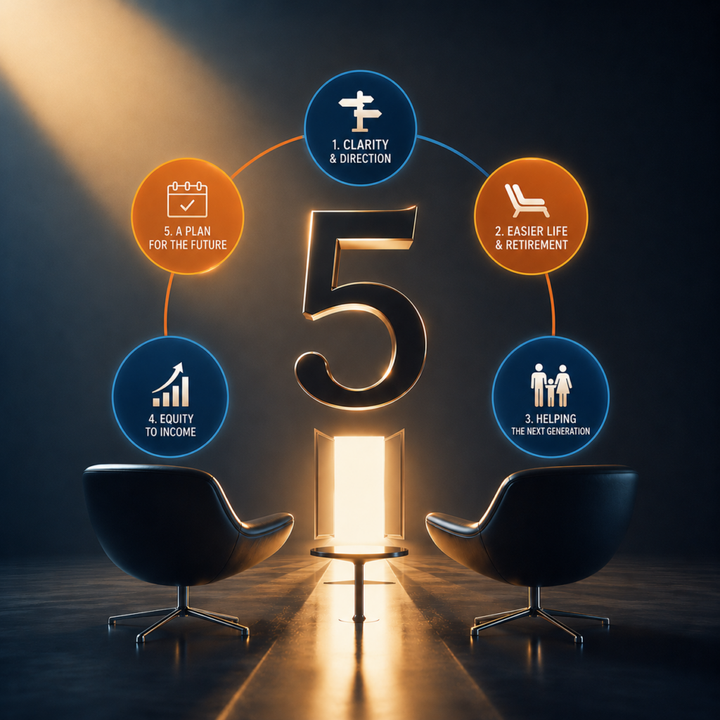 Graphic showing the five main reasons landlords book Property118 consultations to plan their future.