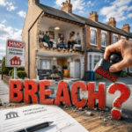 Illustration of a landlord facing mortgage issues after a 3-bed property is reclassified as an HMO.