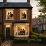 Family renters at different life stages in a suburban home, illustrating longer-term renting trends