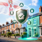 Northern Ireland rental homes with safety and compliance icons representing landlord registration reforms