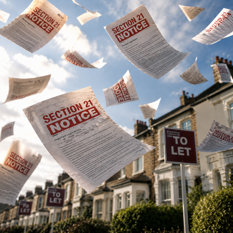 Section 21 notices flying above rental homes after Section 21 evictions ended