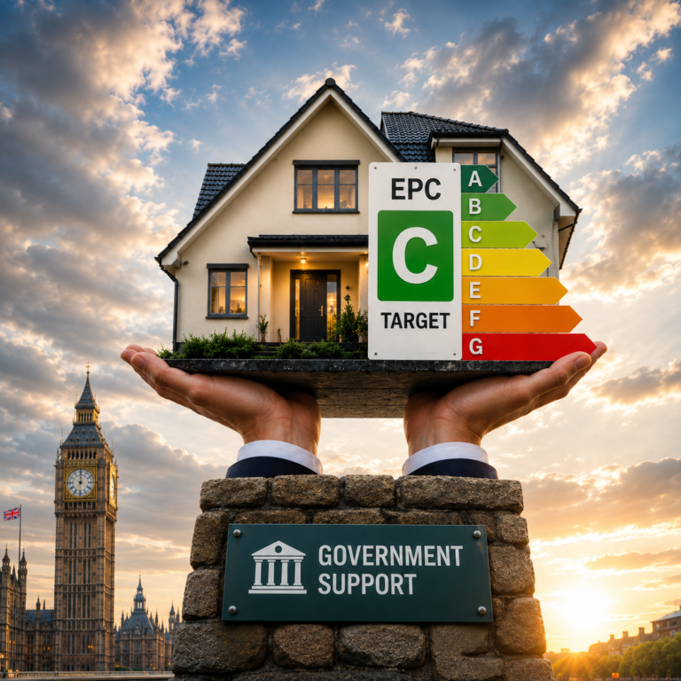 UK rental property with EPC C target rating and government support for energy-efficiency upgrades
