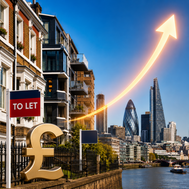 London rental market illustration showing rising rents, falling rental supply and landlord exits after reform changes