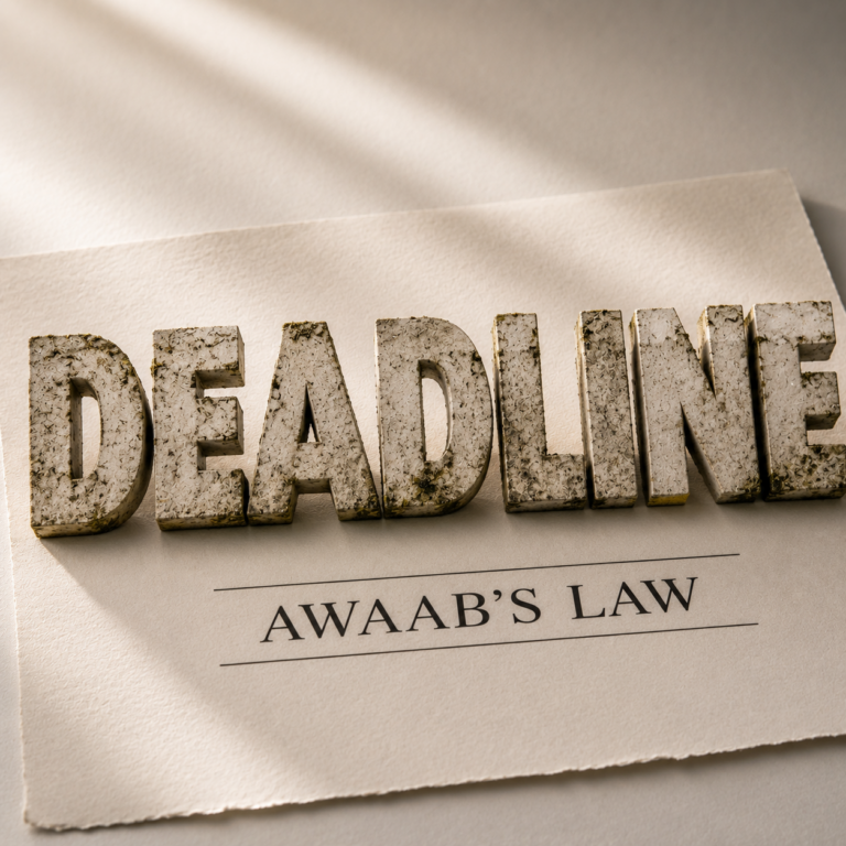 Deadline concept illustrating Awaab’s Law and social housing repair response times.