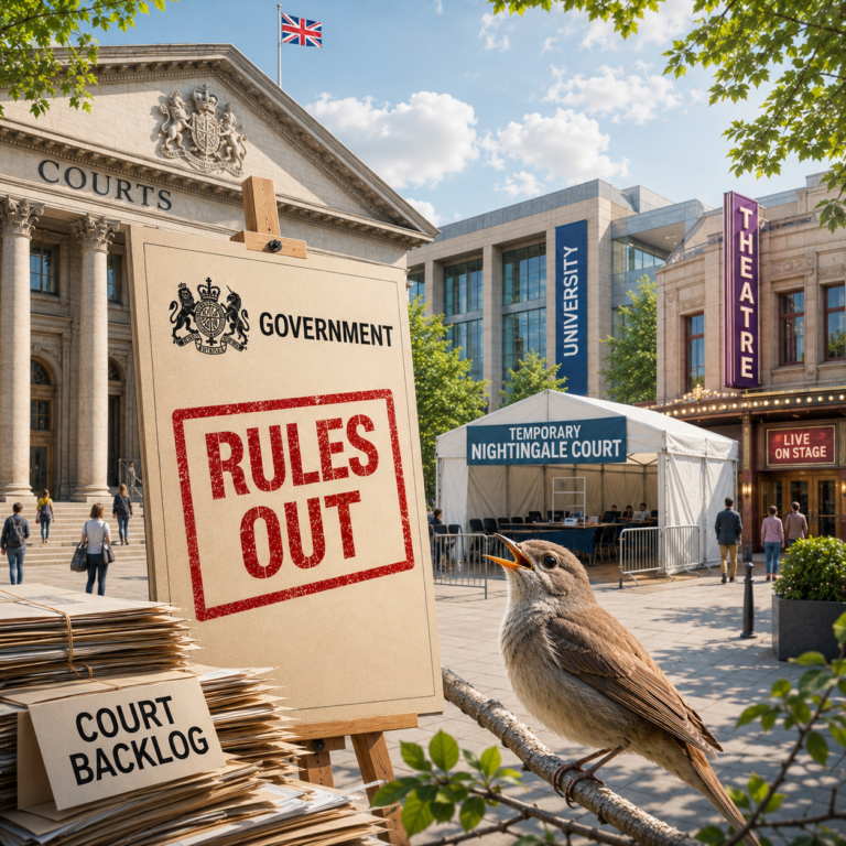 Government rules out Nightingale-style courts as court backlog concerns continue amid housing reform changes.
