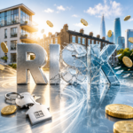 Leasehold reform concept with “RISK” text, property keys and London skyline illustrating investor uncertainty over commonhold and RTM.