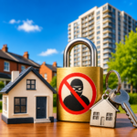 Model house, padlock with anti-fraud symbol and house keys representing Birmingham City Council’s crackdown on tenancy fraud.