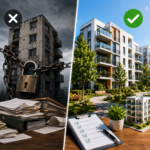 Comparison of leasehold and commonhold apartment ownership, highlighting outdated leasehold versus modern resident-managed commonhold.