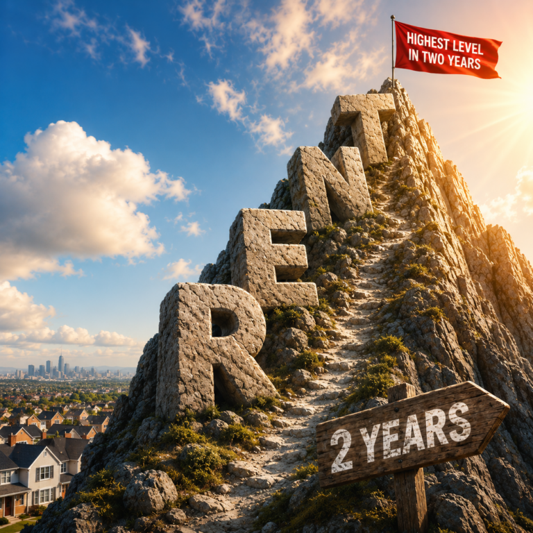 Illustration of rising UK rental inflation reaching its highest level in two years amid Renters’ Rights Act changes.