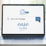 Laptop showing a search for buy-to-let mortgages as landlord search activity slips in July