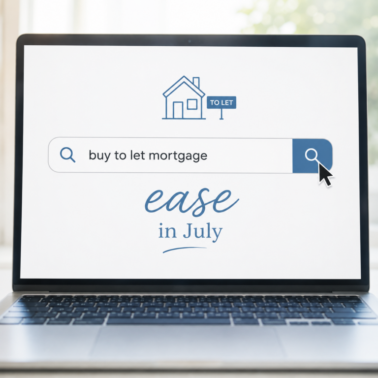 Laptop showing a search for buy-to-let mortgages as landlord search activity slips in July
